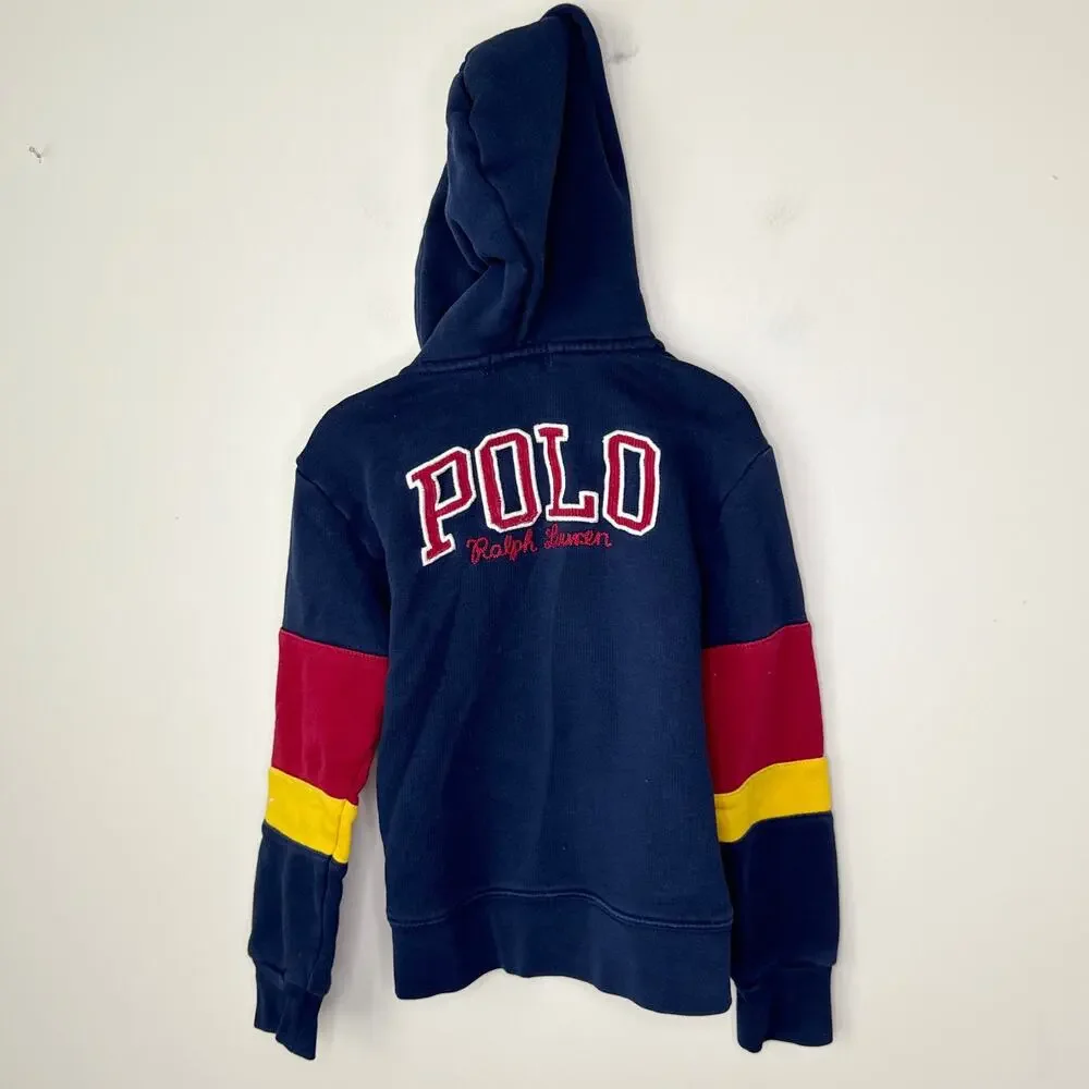 Polo Ralph Lauren Toddler Boys' Full Zip Hooded Sweatshirt SZ 5 Embroidered Logo
